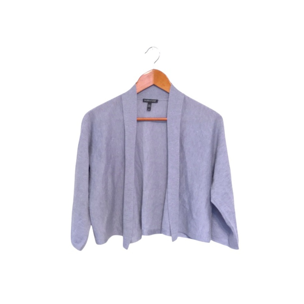 Eileen Fisher Aster Fine Tencel Alpaca Crop Cardigan Size XL